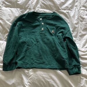 Forest Green Long Sleeve Crewneck Top Kids Gap